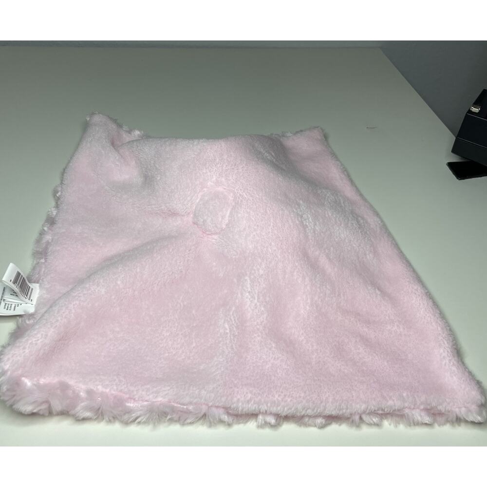 Blankets & Beyond Pink Bunny Lovey Nunu Rosette Swirl Plush Baby Blanket NWT - Picture 2 of 9